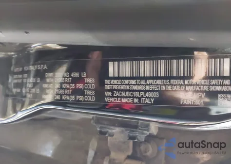 2020 Jeep Renegade Trailhawk 4X4 z USA, uszkodzony, nr VIN ZACNJBC18LPL49003